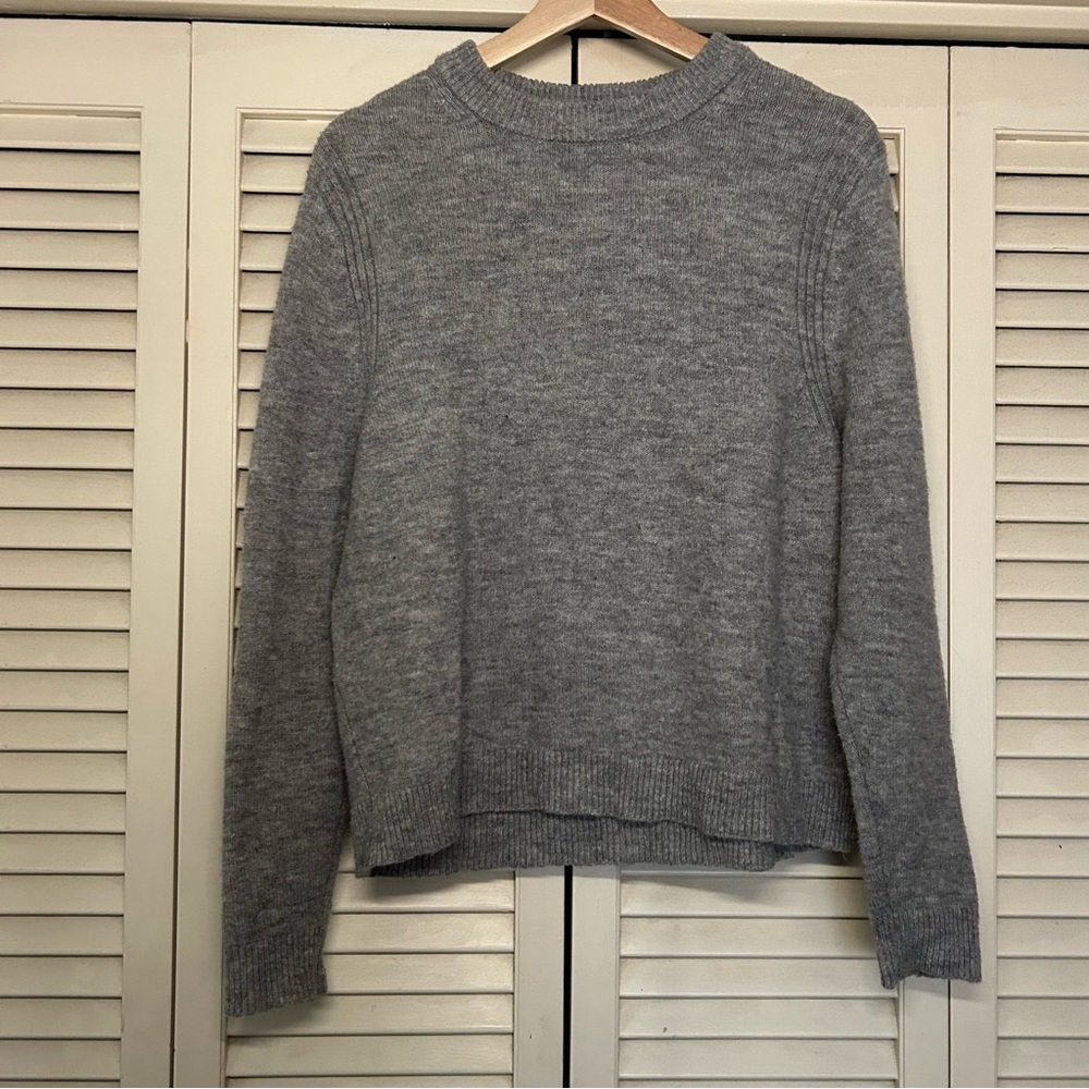 a new day Gray Ribbed Crewneck Sweater